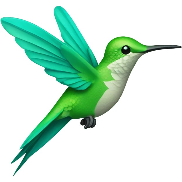 Lime humming bird with teal accents emoji