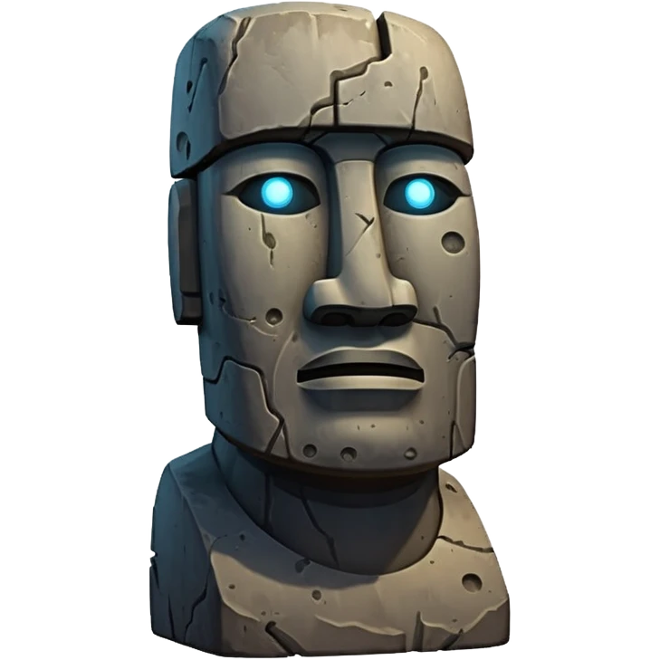 Moai with light behind him emoji