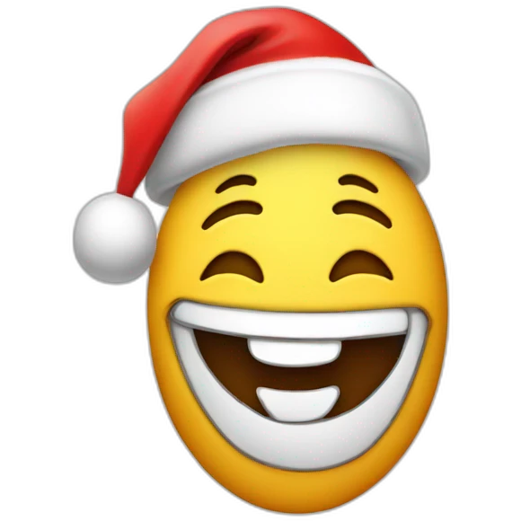 Laughing emoji with a santa hat emoji
