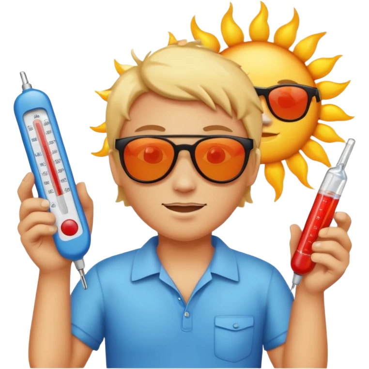 too high-temperature thermometers and the sun emoji