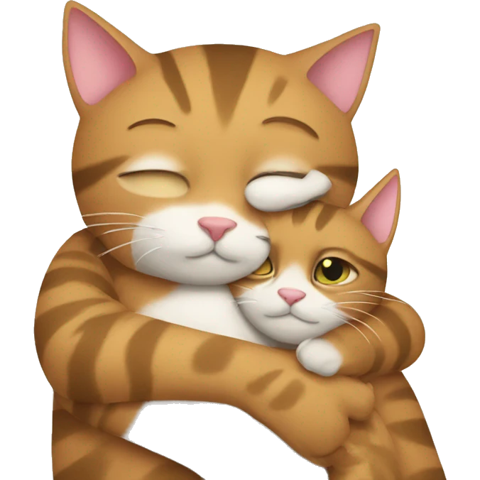 cat hugging cat emoji