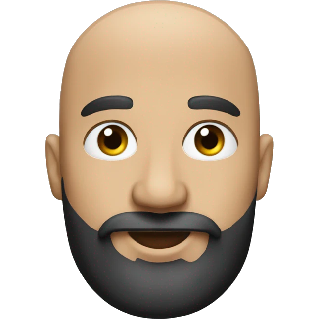 bald head, clean beard, hat, truckman, black beard  emoji