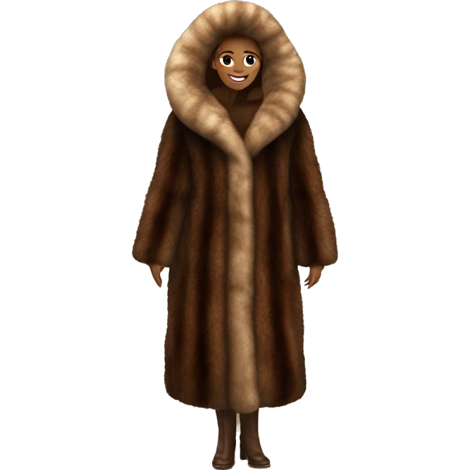 Luxurious brown full length fur coat emoji