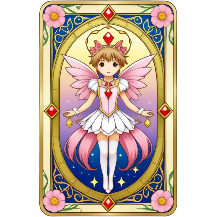 magical tarot-like card inspired by the Clow Cards from Cardcaptor Sakura emoji