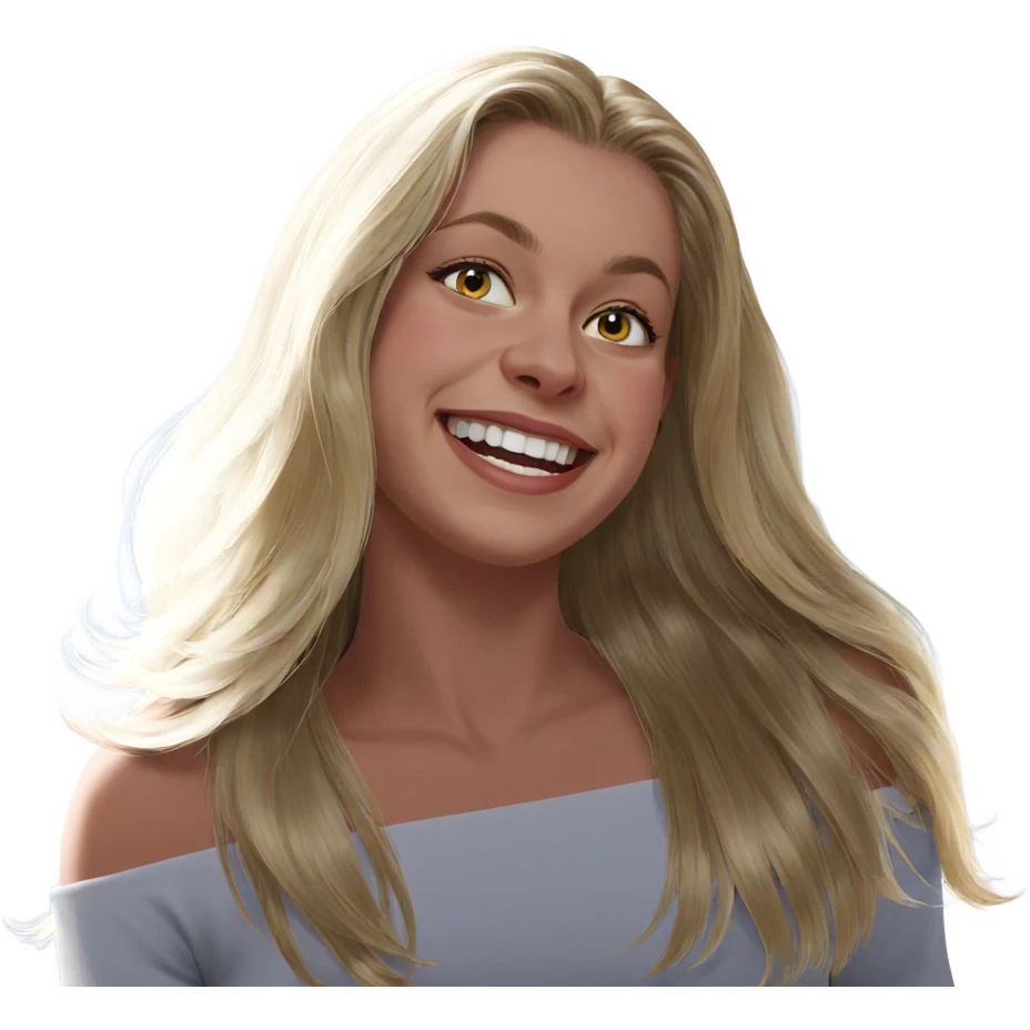 smiling blonde girl with jewelry emoji