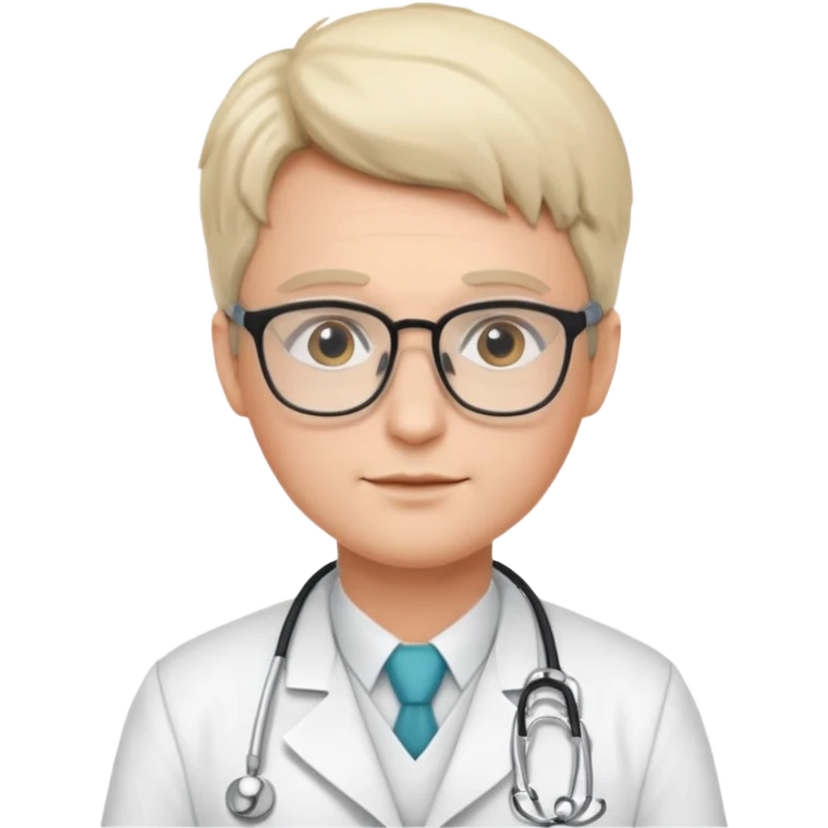 doctor with white uniform and glasses emoji