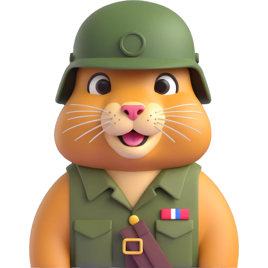 gopher in a military helmet emoji