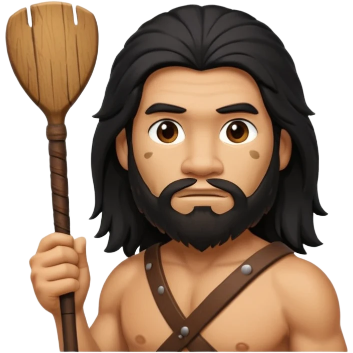 CAVERNÍCOLA con su palo en la mando y recargado en el hombro  emoji