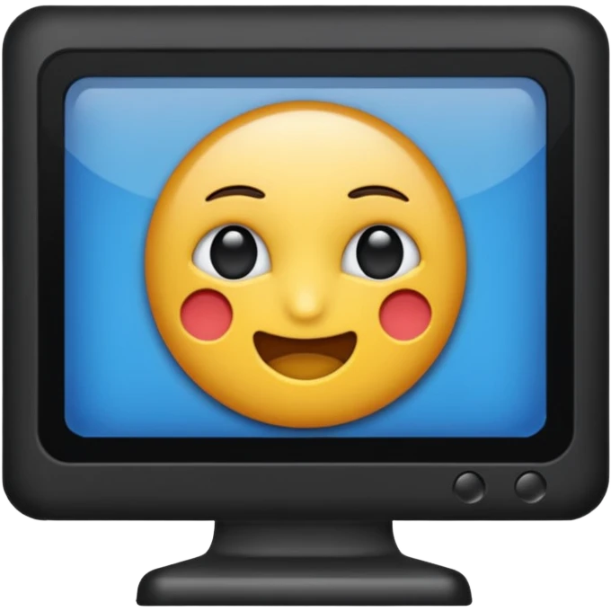 монитор с синим фоном без смайликов emoji