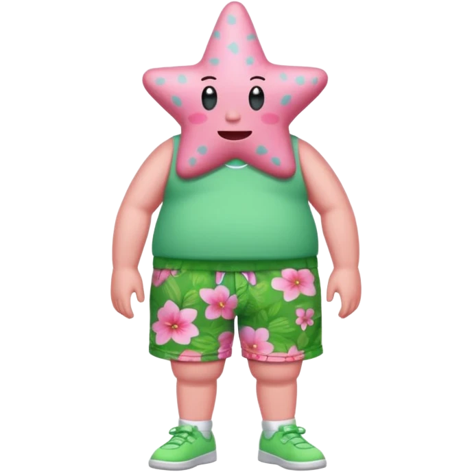 Patrick Star With Green Floral Shorts emoji