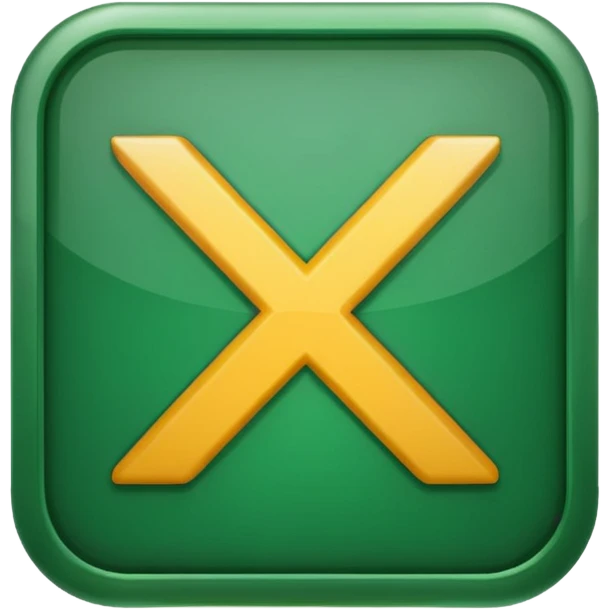 simple and recognizable green Excel icon, emoji style, no text emoji