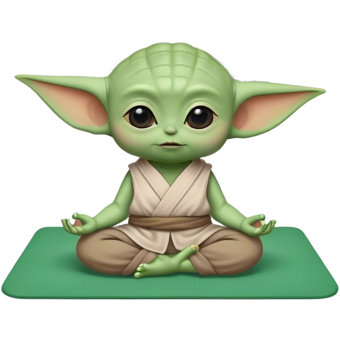 Baby yoda doing yoga on a yoga mat emoji