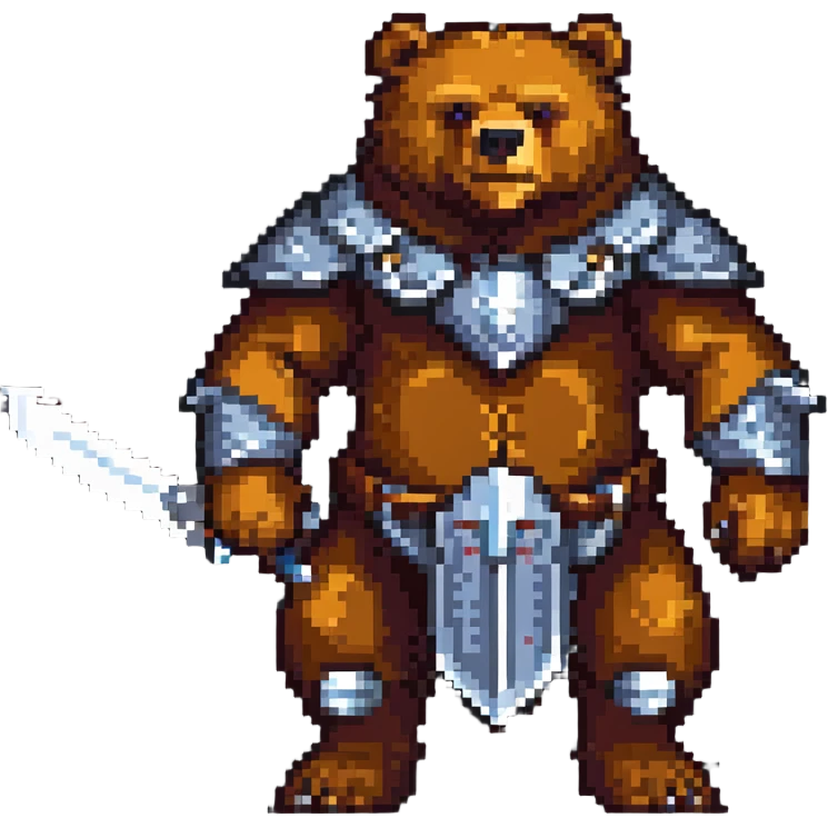 retro giant bear warrior emoji