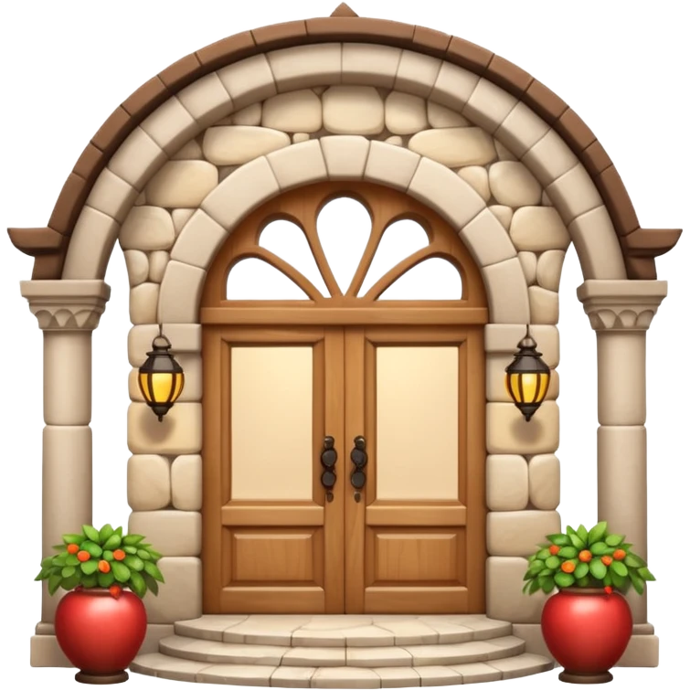 3D Apple-style emoji of a full traditional Turkish han. Rounded stone building with arched wooden doors and windows, small courtyard, fountain, arches, and hanging lanterns. Glossy, smooth, soft shadows, clean white background.






 emoji