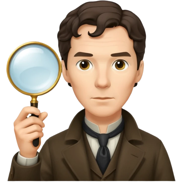 sherlock homes benedict cumberbatch with magnifing glass emoji