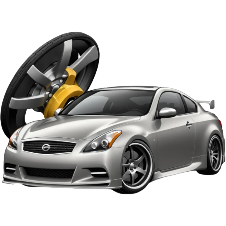 G37 coupe car lowered with mags darksliver car emoji