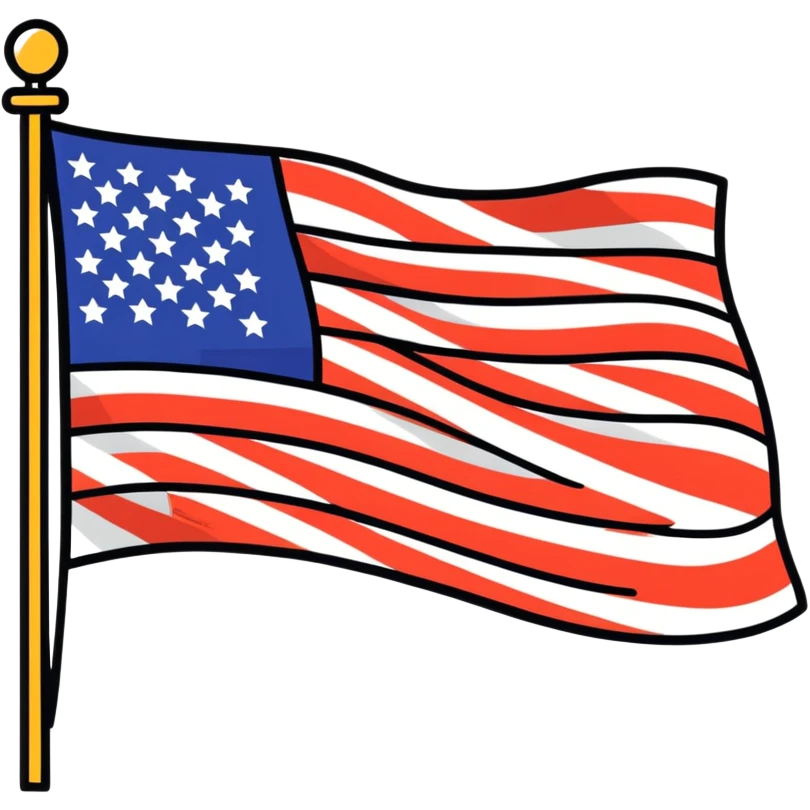 Pop art American flag emoji