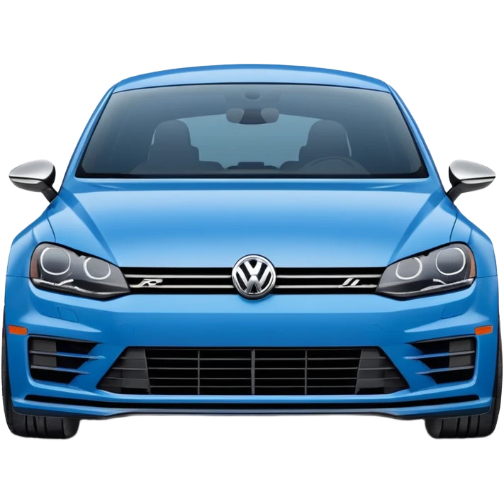 blue Volkswagen R car viewed from the side emoji