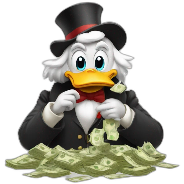 Scrooge McDuck counting money emoji