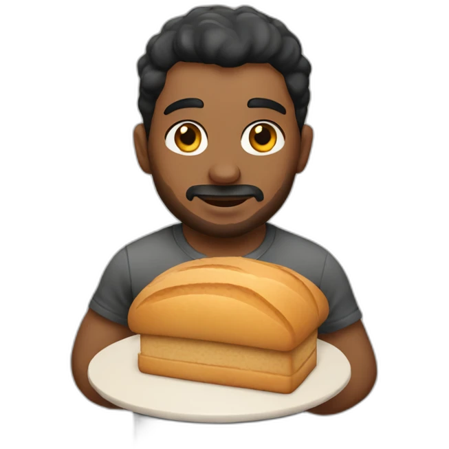 a men with bread and have tatto emoji