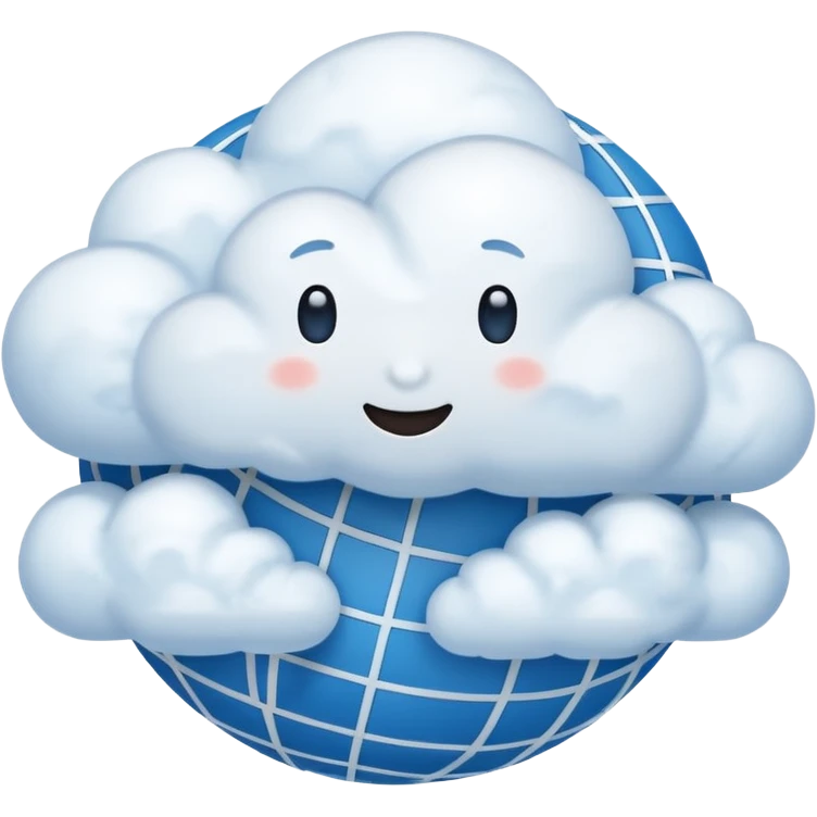 a cloud with a globe with meridians emoji