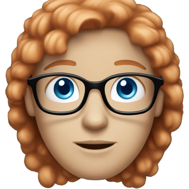 Redhead pale blue eyes glasses emoji