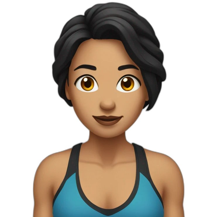 crossfit woman with black hair emoji