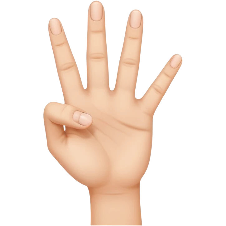 hand showing number four with fingers emoji