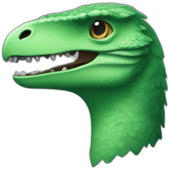green raptor head with closed eyes emoji