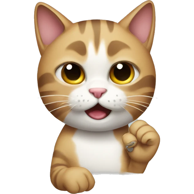 Cat with bad finger emoji