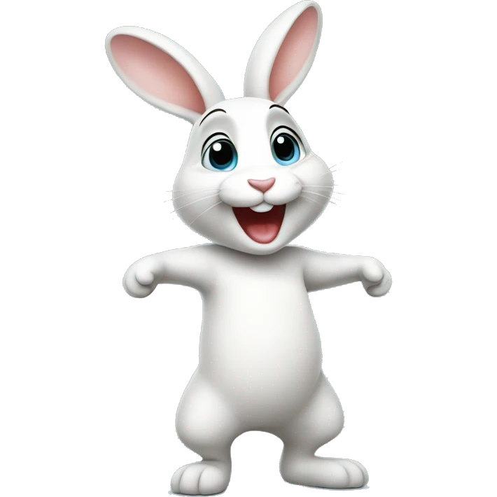 happy rabbit stands on two legs emoji