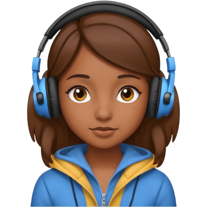 Une fille qui porte un casque écouteur  emoji