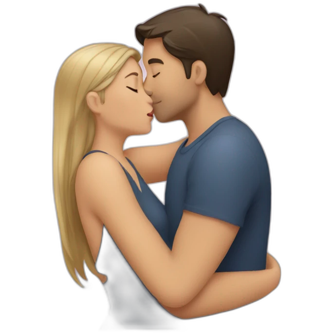Kiss with hug emoji
