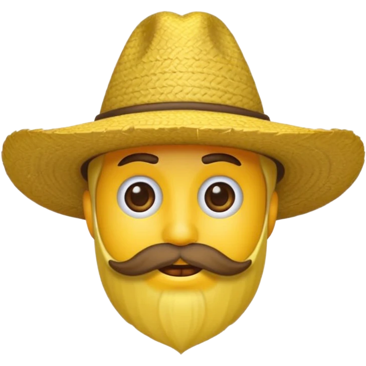 Un emojis amarillo con sombrero y barba emoji