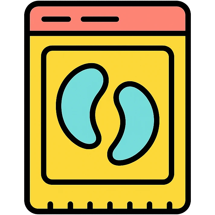 under eye patches, minimal, clean, beauty product icon emoji