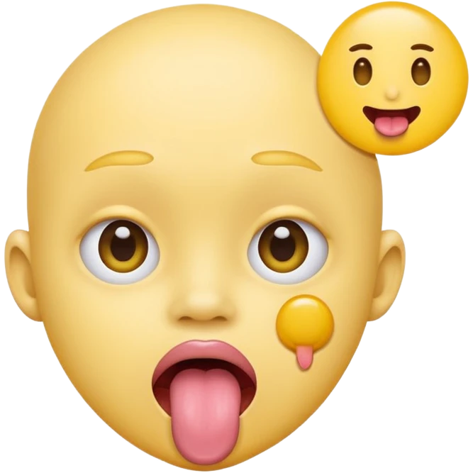 Doing the tongue out trend with the circle head one the normal yellow head emoji