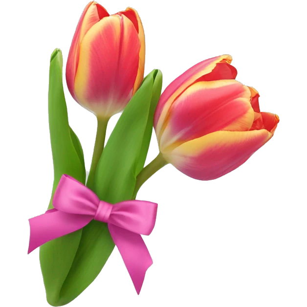 aesthetic tulips in a boquete with a bow  emoji