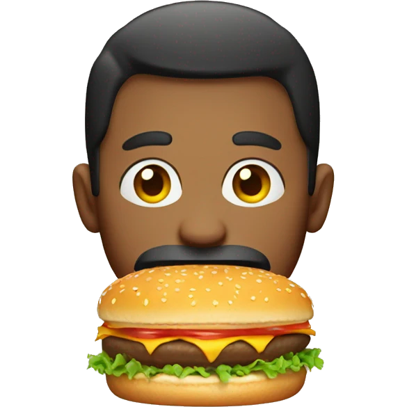 Men eating burger emoji