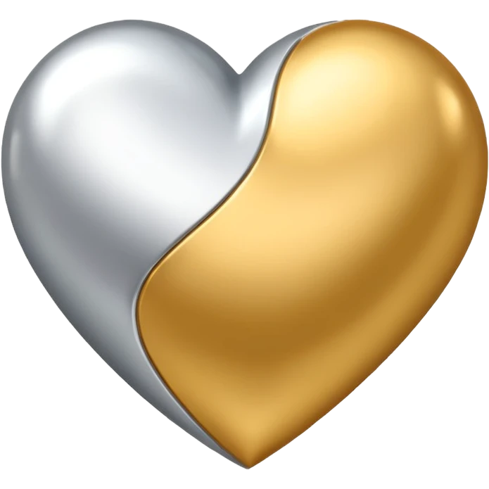 Gold and silver heart emoji