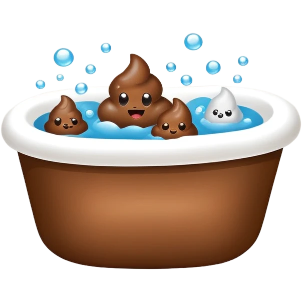 à poop taking a bath emoji