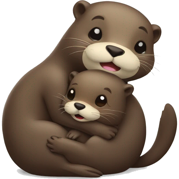 Otter hugs beaver emoji