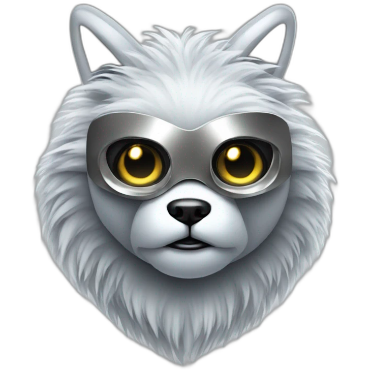 Cyber futuristic silver furry robot  emoji