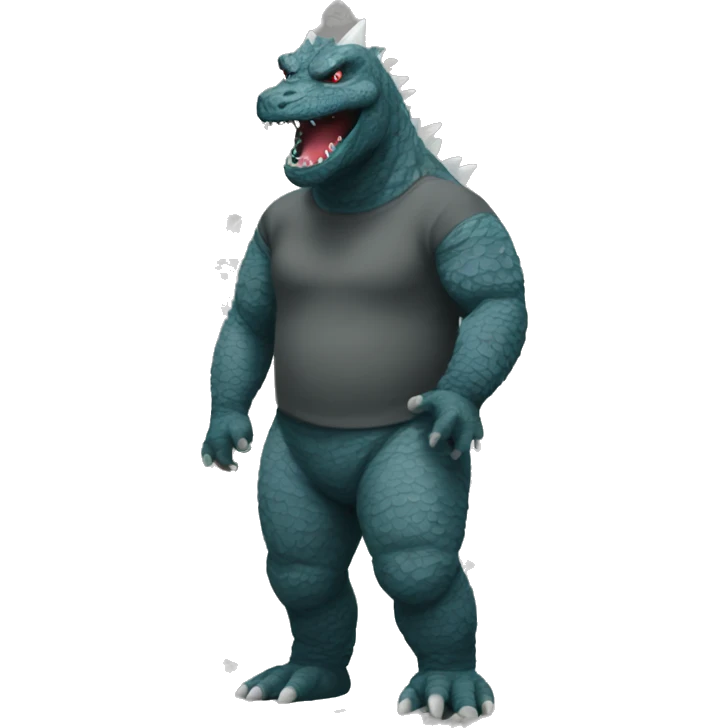 Godzilla wearing pants emoji