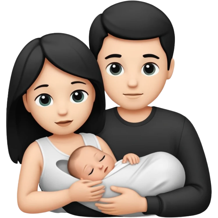 Newborn B&W with male emoji