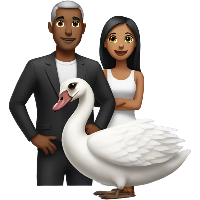 swan with doberman couple emoji