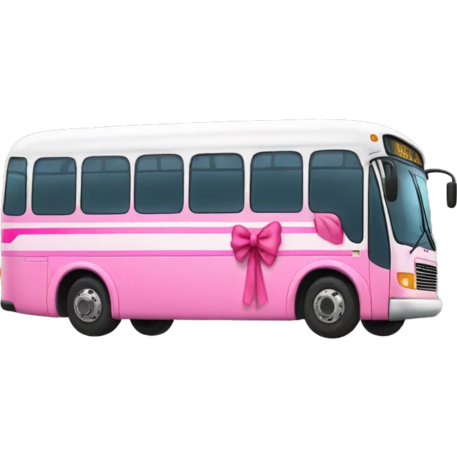 bus with a pink bow  emoji