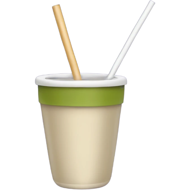 Yerba mate cup and straw emoji
