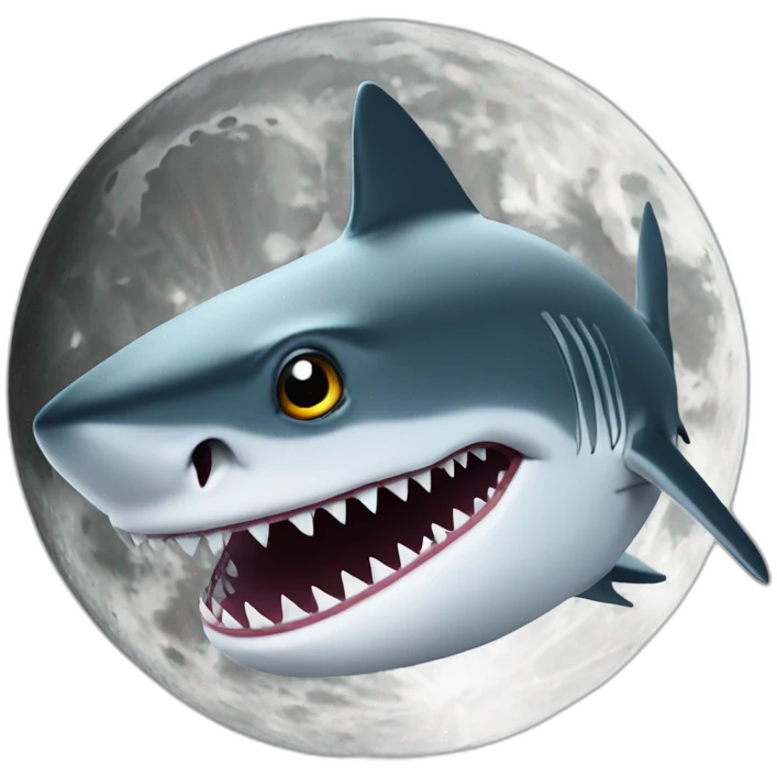 Shark on the moon emoji