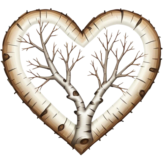 heart made of birch tree emoji