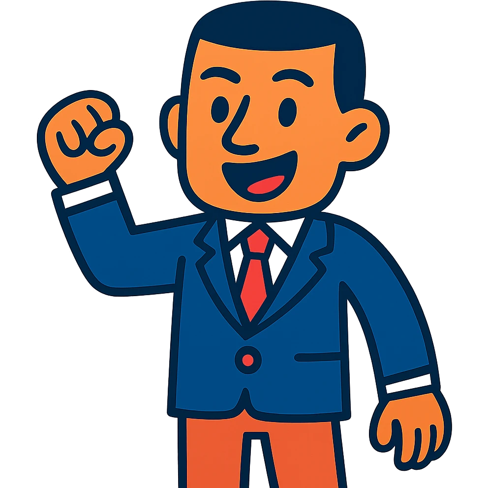 business man with black very short haircut in a cartoon style emoji
